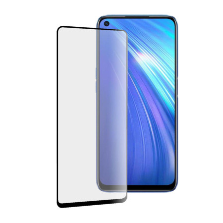 Folie sticla securizata compatibila cu Realme 6 / 6S, IAO acopera tot ecranul, Full Glue cu lipire completa, 9H, 111D,HTPMAG, Neagra