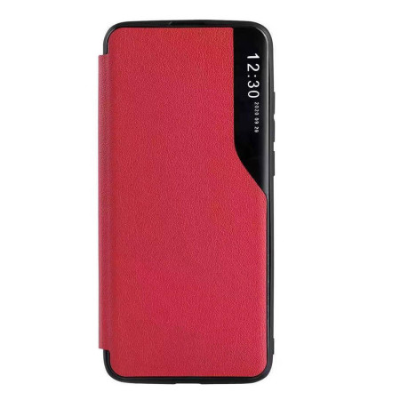 Husa Flip din Piele compatibila cu Xiaomi Redmi Note 11 / Poco M4 Pro, E-Fold, Rosu