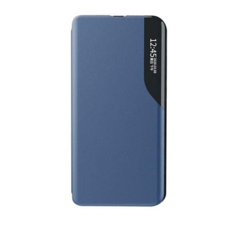 Husa Flip din Piele compatibila cu Samsung Galaxy A03 4G, E-Fold, Blue
