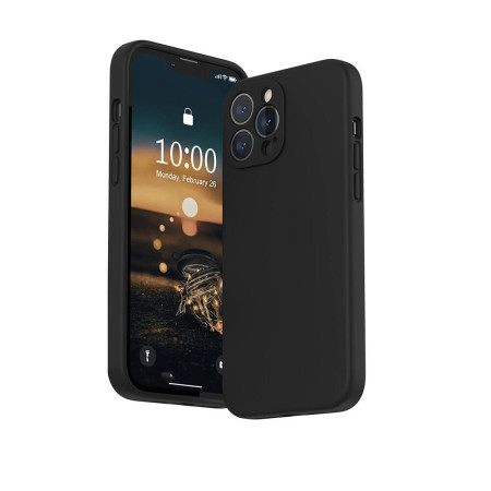 Husa telefon, Silicon, Interior microfibra, Compatibil cu iPhone 13 Pro Max, Negru