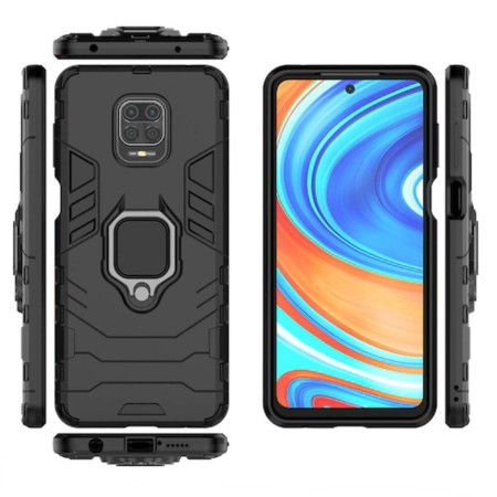 Husa compatibila cu Xiaomi Redmi Note 9, Ring (cu inel + Magnet) Brave Armor, Black