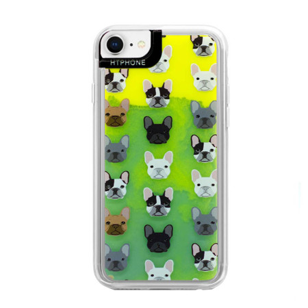 Husa Neon Htphone compatibila cu Apple iPhone 7/8, Glow In The Dark, Dog