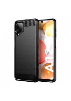 Carcasa TPU Carbon compatibila cu Samsung Galaxy A12, Antisoc - Black