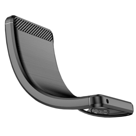Husa Carbon Fiber compatibila cu Samsung Galaxy S22, Flexibila, HTPMAG Protect, Black