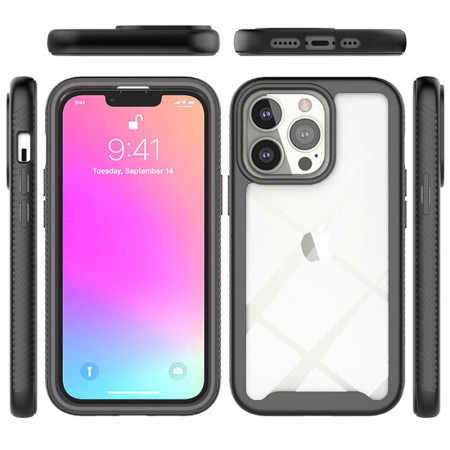 Husa DefencePro 360 compatibila cu Apple iPhone 14 Pro, Black