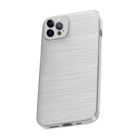 Husa compatibila cu Apple iPhone 12 Pro, Finisaj Metalic Lucios, Protectie pe Camera, Silver