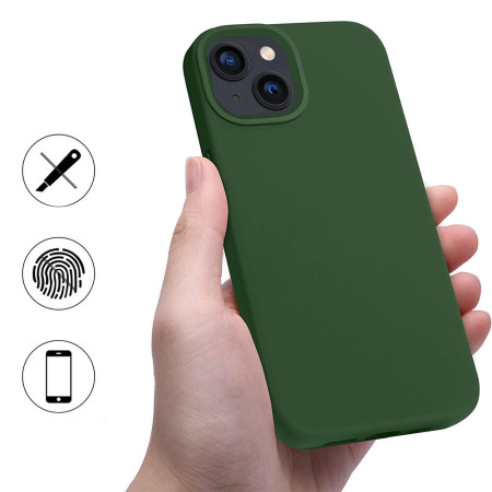 Husa protectie compatibila cu Apple Iphone 14 Plus, Slim, HTPMAG, Camera SuperProtect, Interior din Microfibra, Kaki 32.422
