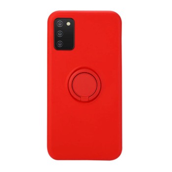 Husa Soft Liquid compatibila cu Samsung Galaxy A03S, interior cu piele Alcantara, 360° Inel Rotativ cu Magnet Auto, Rosu