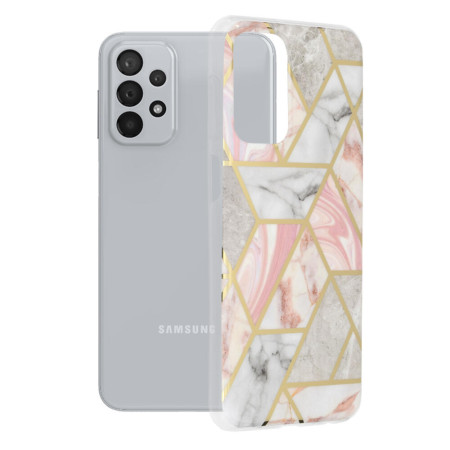 Husa compatibila cu Samsung Galaxy A23, Marble Floral, Roz