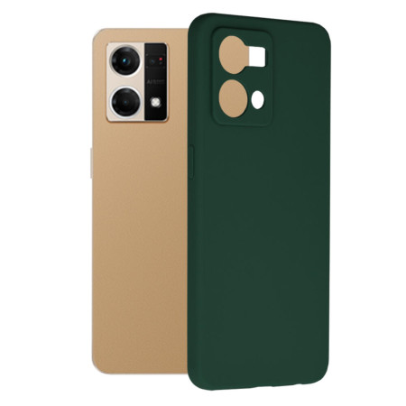 Husa Soft Edge compatibila cu Oppo Reno 7 4G, Antiamprenta, Interior Microfibra, Camera Extra Pro, Verde