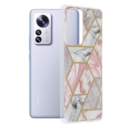 Husa compatibila cu Xiaomi 12 Pro, Abstract Marble, Hex Fashion, Pink