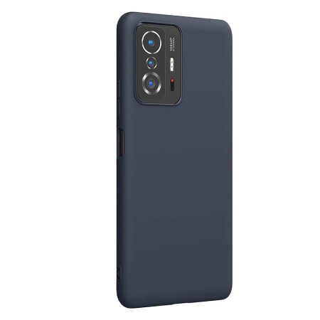 Husa compatibila cu Xiaomi 11T 5G / 11T Pro 5G, Margini Ridicate, Interior din Microfibra, HTPMAG®, Navy