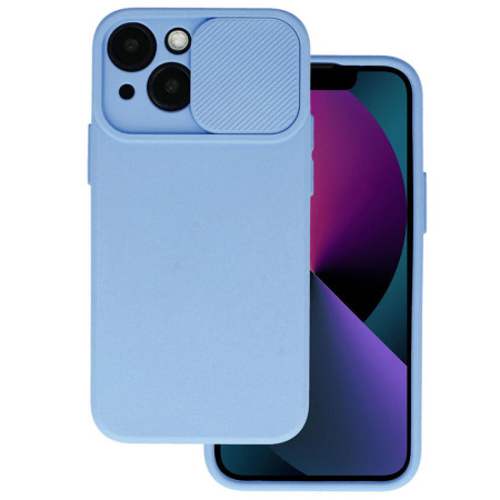 Husa protectie spate si camera foto compatibila cu Apple iPhone 14 Plus, Privacy CamShield, Interior Microfibra, Mov Deschis