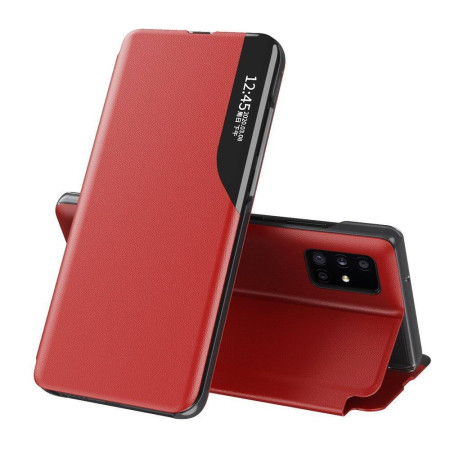 Husa Flip din Piele compatibila cu Xiaomi Redmi Note 11 / Poco M4 Pro, E-Fold, Rosu