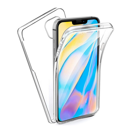 Husa Full Tpu 360 compatibila cu Apple iPhone 12, PC + TPU, HTPMAG, Transparent
