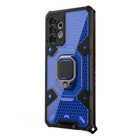 Husa compatibila cu Samsung Galaxy A32 4G, Ring (Inel Magnetic) Honeycomb Armor, HTP®, Blue