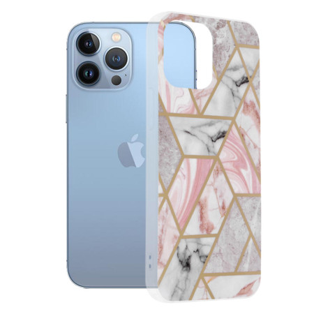 Husa compatibila cu iPhone 13 Pro Max, Abstract Marble, Hex Fashion, Pink