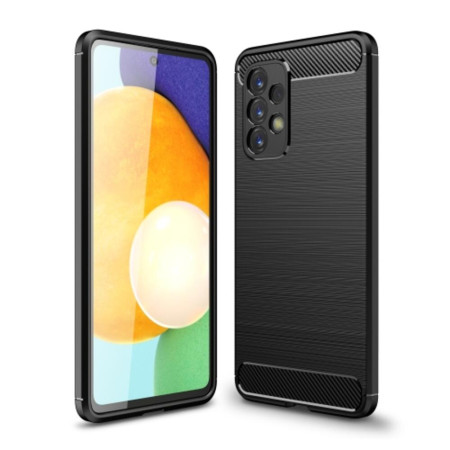 Husa Carbon Fiber compatibila cu Samsung Galaxy A73 5G, Flexibila, HTPMAG Protect, Black