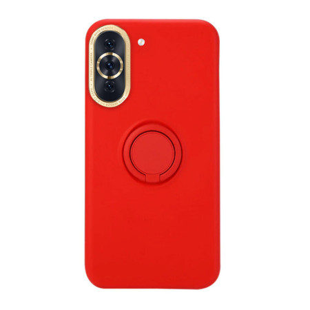 Husa Soft Liquid compatibila cu Huawei Nova 10, interior cu piele Alcantara, 360° Inel Rotativ cu Magnet Auto, Rosu