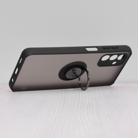 Husa Glinth Magnet Auto si Inel Rotativ compatibila cu Samsung Galaxy A13 5G, HTPMAG, Black
