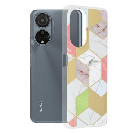 Husa compatibila cu Honor X7, Marble Floral, Multicolor