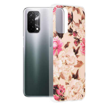 Husa compatibila cu Oppo A54 5G, A74 5G, Marble Floral, Nude