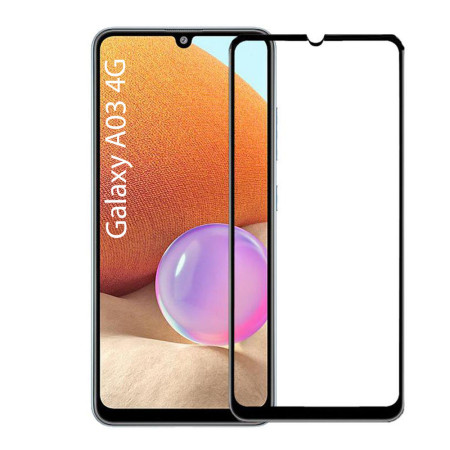 Folie sticla securizata pentru Samsung Galaxy A03 4G, Pro IAO3, Acopera tot ecranul, Full Glue cu lipire completa, 9H, 3D,HTPMAG, Neagra