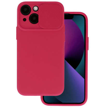 Husa protectie spate si camera foto compatibila cu Apple iPhone 14 Pro Max, Privacy CamShield, Interior Microfibra, Cherry