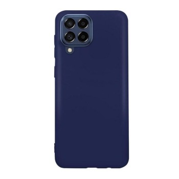 Husa compatibila cu Samsung Galaxy M53 5G, Matte Efect, Camera Ultra Safe, HTPMAG, Albastru