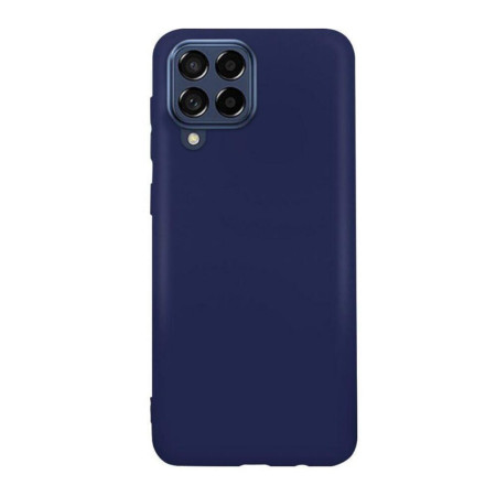 Husa compatibila cu Samsung Galaxy M53 5G, Matte Efect, Camera Ultra Safe, HTPMAG, Albastru