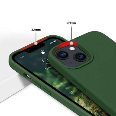 Husa protectie compatibila cu Apple Iphone 14 Plus, Slim, HTPMAG, Camera SuperProtect, Interior din Microfibra, Kaki 32.422