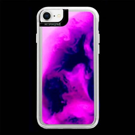 Husa Neon Htphone compatibila cu Apple iPhone 7/8, Glow In The Dark, Ice Cream