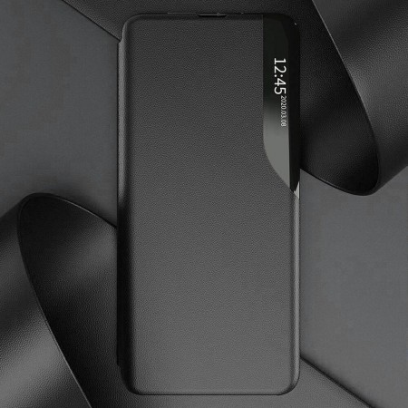 Husa Smart View compatibila cu Xiaomi Poco M3, Cu Suport, Black
