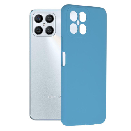 Husa Soft Edge compatibila cu Honor X8 4G, Antiamprenta, Interior Microfibra, Camera Extra Pro, Albastru