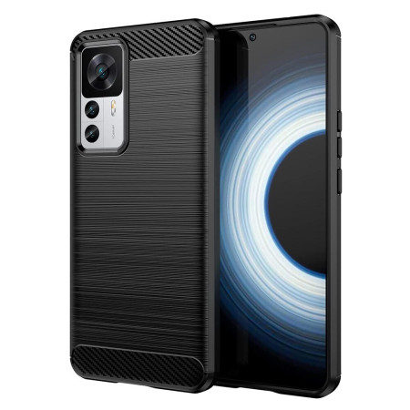 Husa Carbon Fiber compatibila cu Xiaomi 12T, Flexibila, HTPMAG Protect 421.21, Black