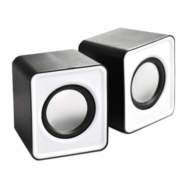 Boxe Stereo 2.0, Conectare USB & Jack, 2 x 3W, Alb
