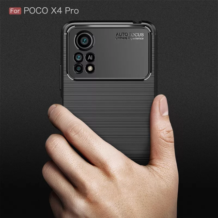 Husa compatibila cu Xiaomi Poco X4 Pro 5G TPU Carbon, Negru