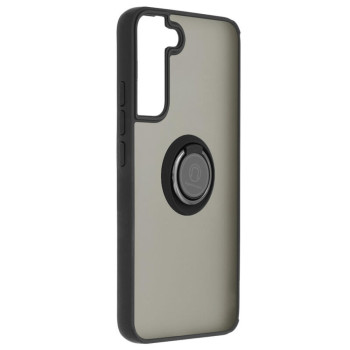 Husa Glinth Magnet Auto si Inel Rotativ compatibila cu Samsung Galaxy S22 Plus, HTPMAG, Black