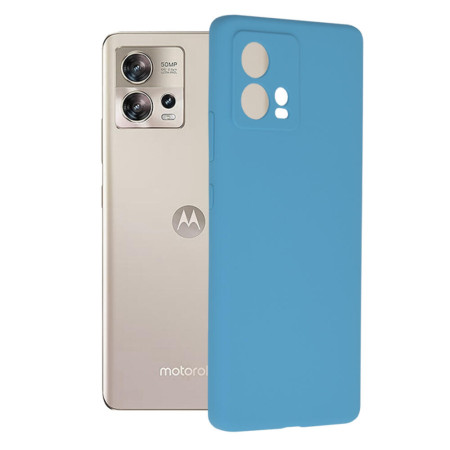 Husa Soft Edge compatibila cu Motorola Edge 30 Fusion, Antiamprenta, Interior Microfibra, Camera Extra Pro, Albastru