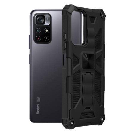 Husa Blazor compatibil cu Xiaomi Redmi Note 11 / Poco M4 Pro, Magnet Auto si Suport Telefon, Ultra Grip, Super Protect, Black