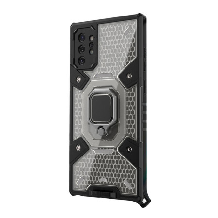 Husa compatibila cu Samsung Galaxy Note 10 Plus, Ring (cu inel si Magnet) Honeycomb Armor, HTP®, Black