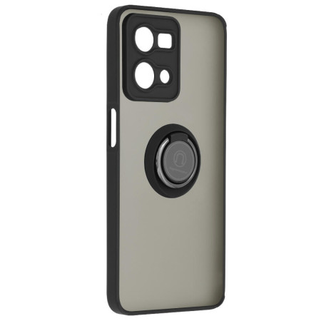 Husa Glinth Magnet Auto si Inel Rotativ compatibila cu Oppo Reno 7 4G, HTPMAG, Black