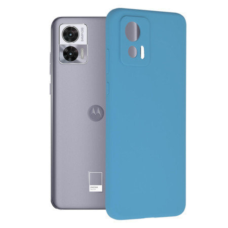 Husa Soft Edge compatibila cu Motorola Edge 30 Neo, Antiamprenta, Interior Microfibra, Camera Extra Pro, Albastru