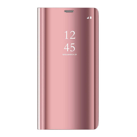 Husa pentru Protectie Toc Flip Cover Clear View Mirror Mi 10T Pro/Xiaomi Mi 10T, Rose