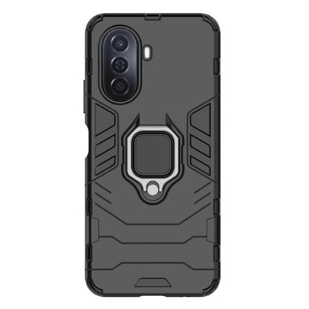 Husa compatibila cu Huawei Nova Y70 Armor Rugget Ring, Top G, Negru