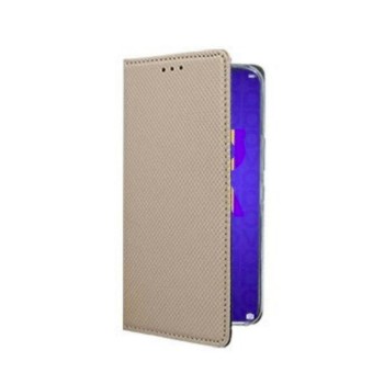 Husa tip carte piele inchidere magnetica, Huawei Y5P , Auriu