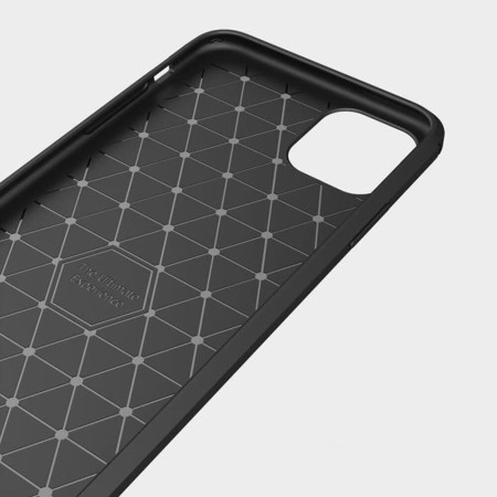 Husa de telefon de tip Carbon, Premium Protect, Armor, Apple iPhone 11 Pro Max / XI Pro Max, Finisaj metalic, Negru