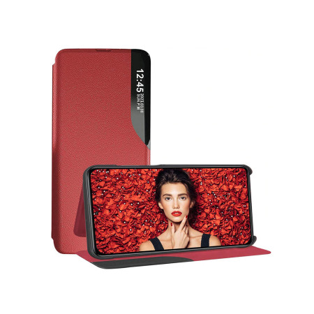 Husa Flip din Piele compatibila cu Samsung Galaxy S23 Ultra,E-Fold, Rosu