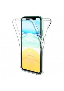 Husa 360 compatibila cu Samsung Galaxy A23, Full Body, Fata TPU si Spate PC, HTPMAG, Transparent