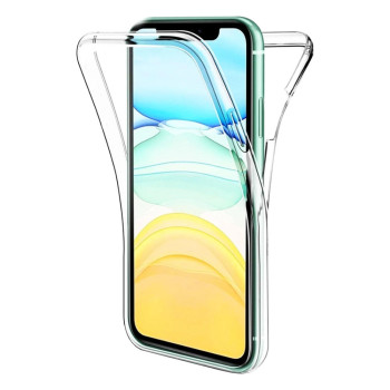 Husa 360 compatibila cu Samsung Galaxy A23, Full Body, Fata TPU si Spate PC, HTPMAG, Transparent